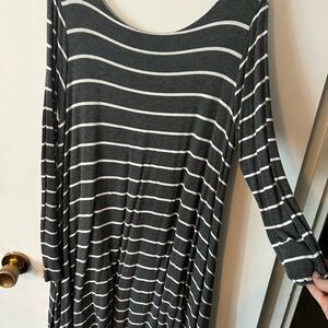 Altar'd State Gray and White Striped Dress